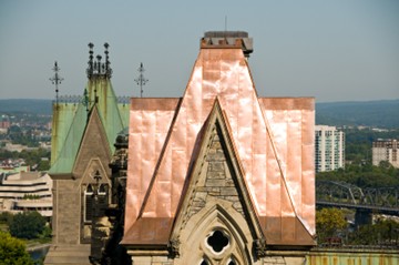 An example of copper being used on the roof of Canada’s Parliament Buildings